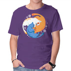 Purrfect Circle – Cat Graphic T-Shirt in purple, product display