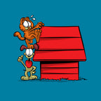 A Great Team – Cat Graphic T-Shirt design artwork for turquoise graphic T-shirt