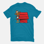 A Great Team – Cat Graphic T-Shirt in turquoise, flat-lay product view