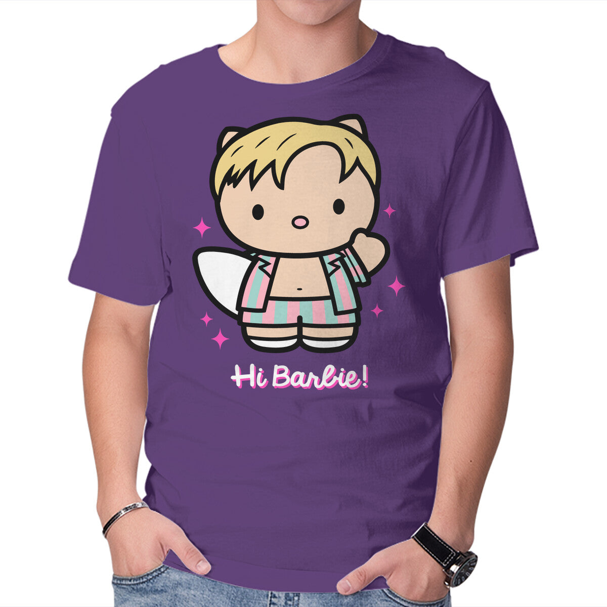 Waving Doll – Cat Graphic T-Shirt in purple, product display