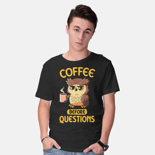 Coffee Before Questions – Coffee Graphic T-Shirt