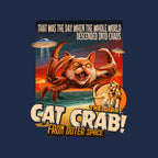 The Giant Cat Crab – Cat Graphic T-Shirt design artwork for navy graphic T-shirt