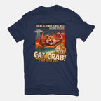 The Giant Cat Crab – Cat Graphic T-Shirt in navy, flat-lay product view