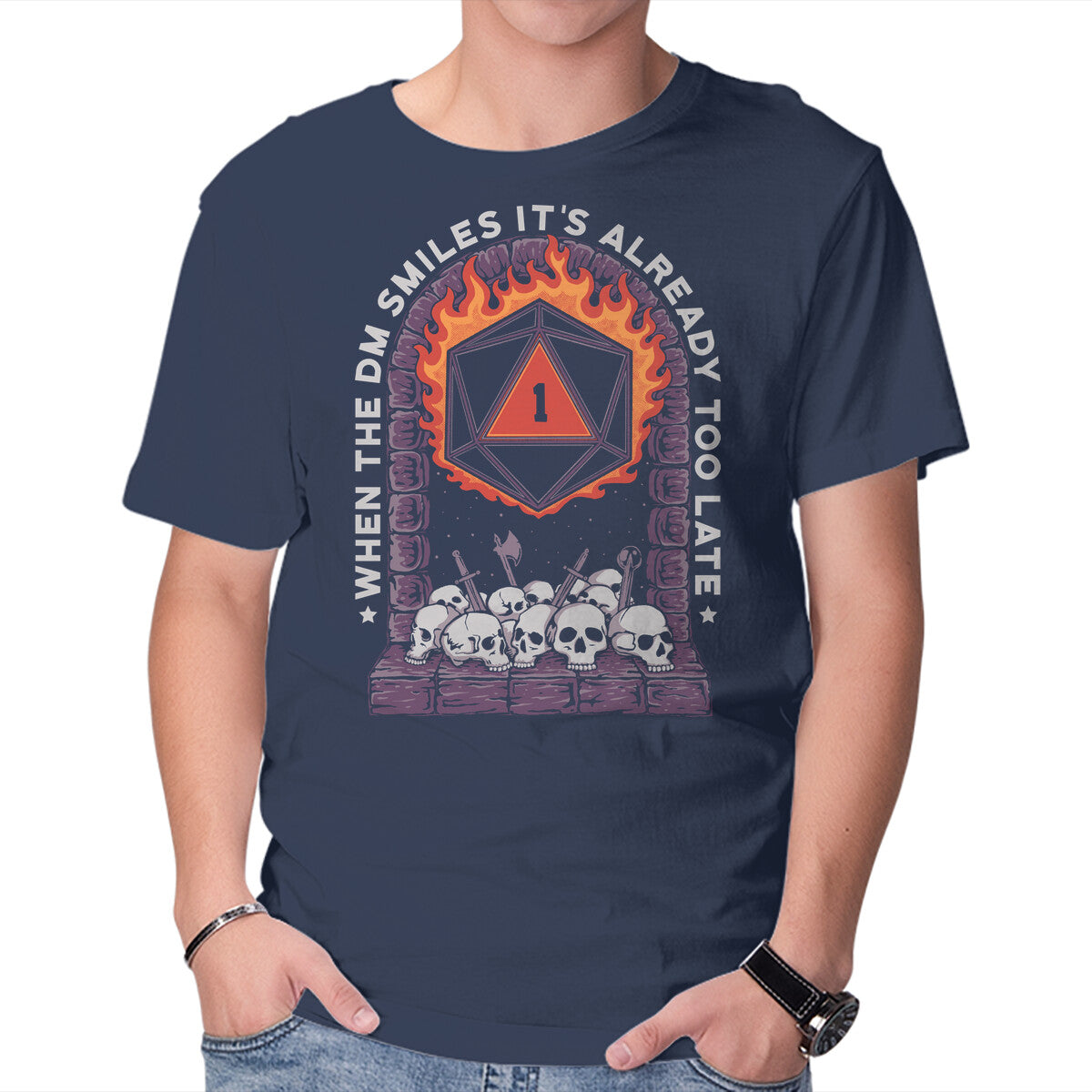 It's Already Too Late Graphic T-Shirt in navy, product display
