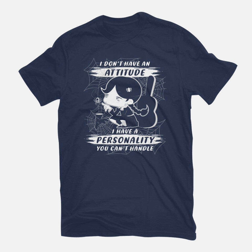 My Personality – Funny Graphic T-Shirt in navy, flat-lay product view