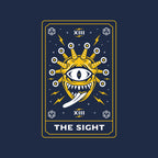The Sight Tarot Card Graphic T-Shirt design artwork for navy graphic T-shirt