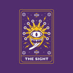 The Sight Tarot Card Graphic T-Shirt design artwork for purple graphic T-shirt
