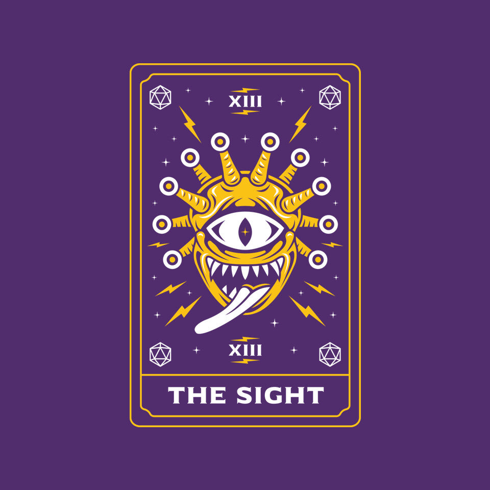 The Sight Tarot Card Graphic T-Shirt design artwork for purple graphic T-shirt