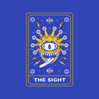 The Sight Tarot Card Graphic T-Shirt design artwork for royal blue graphic T-shirt