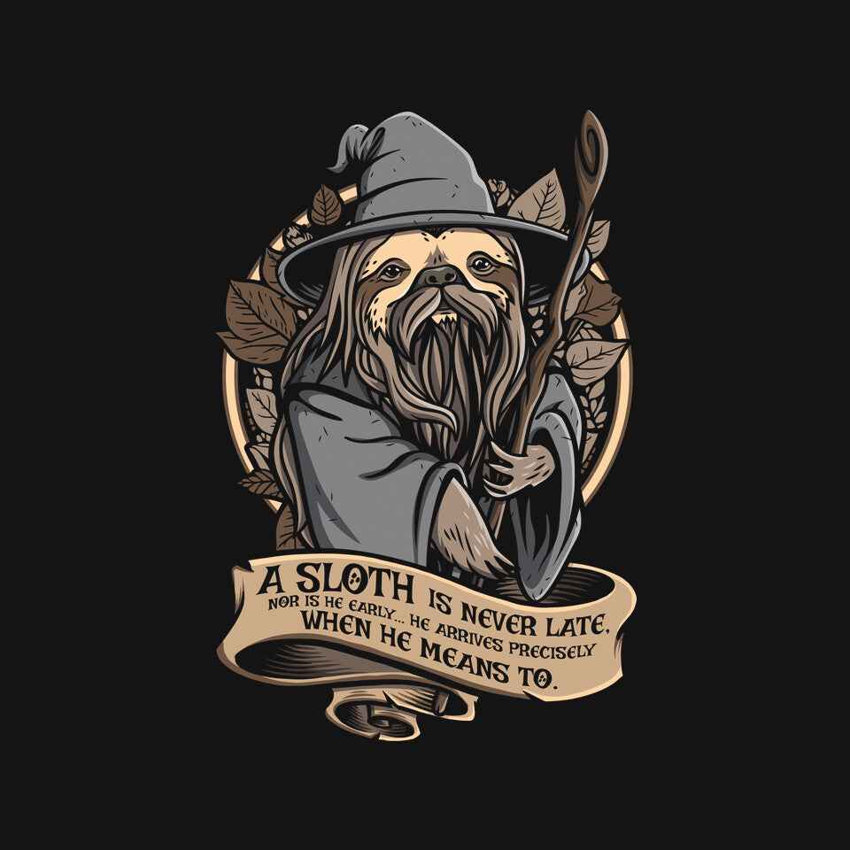 Sloth The Grey – Animal Graphic T-Shirt