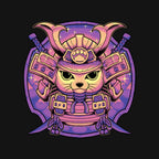 Samurai Neko – Cat Graphic T-Shirt design artwork for black graphic T-shirt