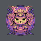 Samurai Neko – Cat Graphic T-Shirt design artwork for charcoal graphic T-shirt