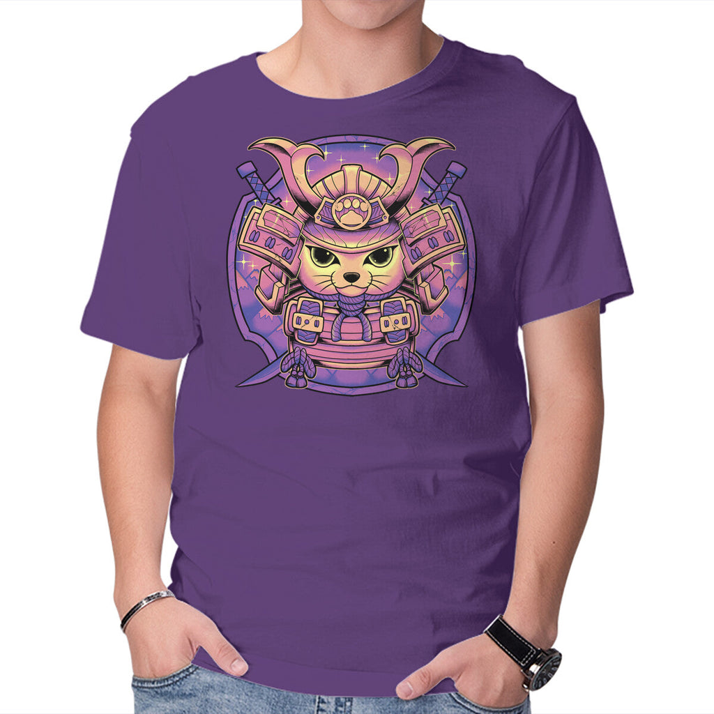 Samurai Neko – Cat Graphic T-Shirt in purple, product display