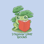 Froggin Love Books – Animal Graphic T-Shirt design artwork for blue graphic T-shirt