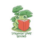 Froggin Love Books – Animal Graphic T-Shirt design artwork for white graphic T-shirt