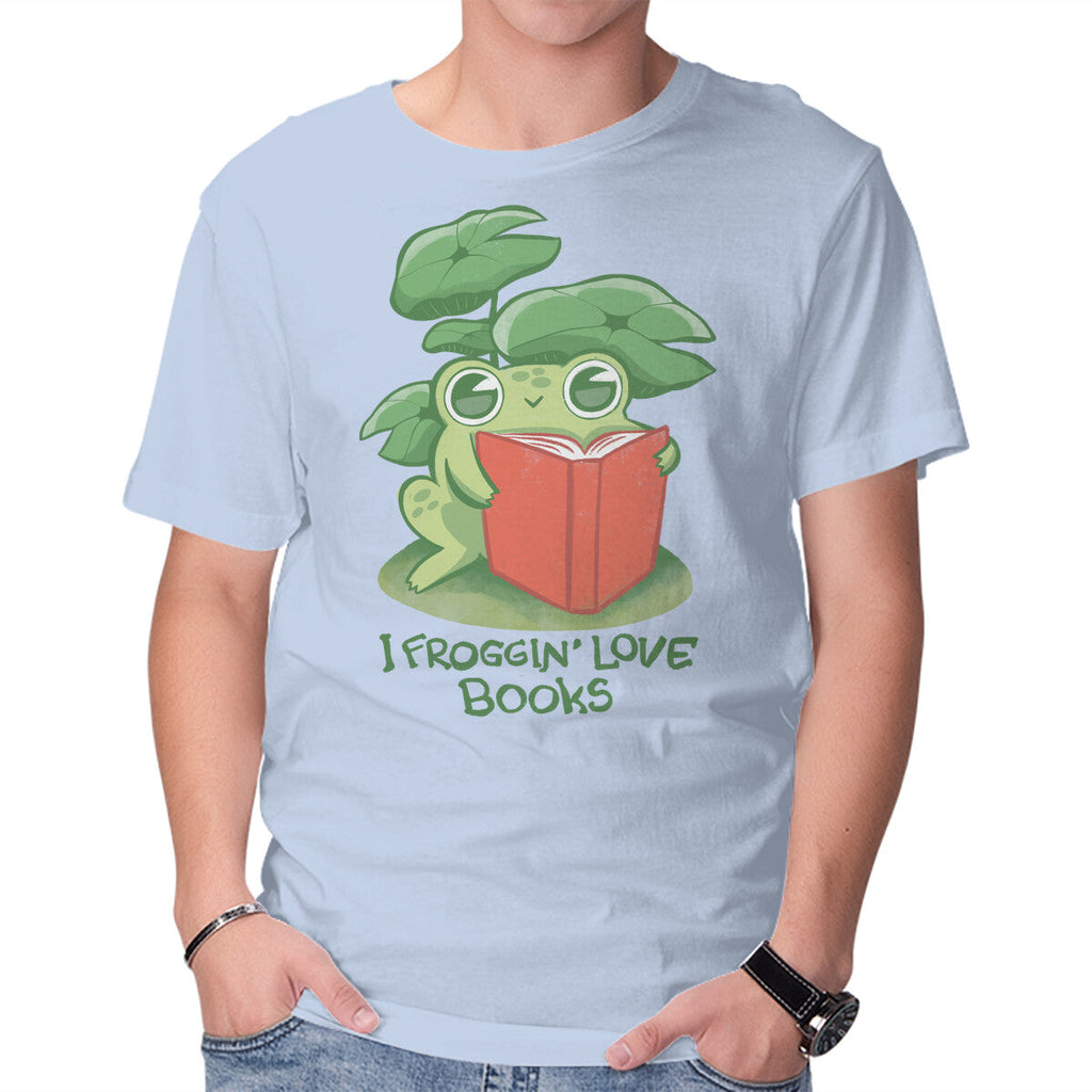 Froggin Love Books – Animal Graphic T-Shirt in blue, product display