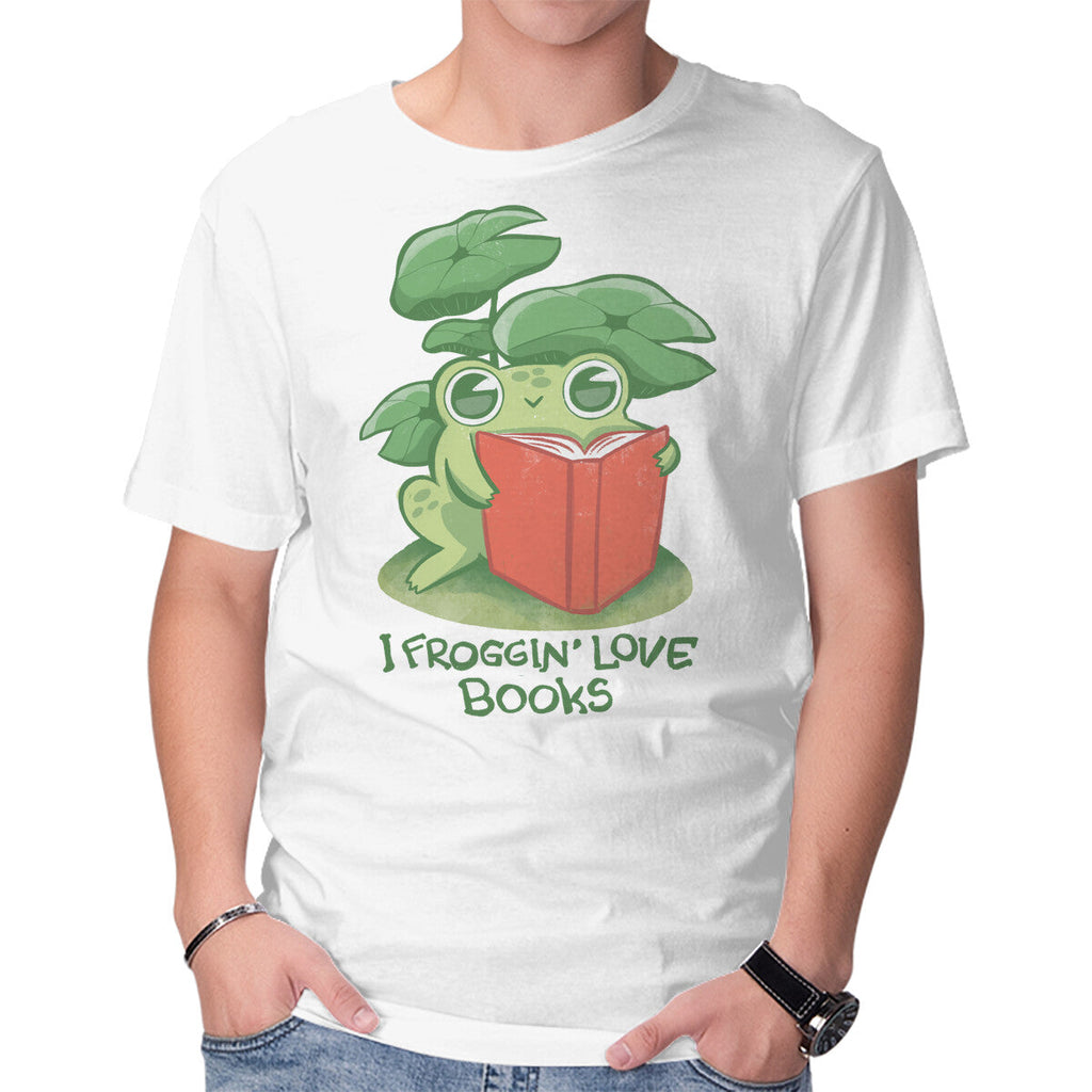Froggin Love Books – Animal Graphic T-Shirt in white, product display