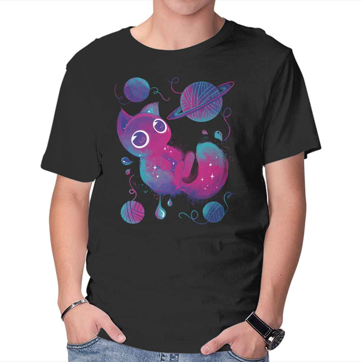 Galaxy Cuteness – Cat Graphic T-Shirt