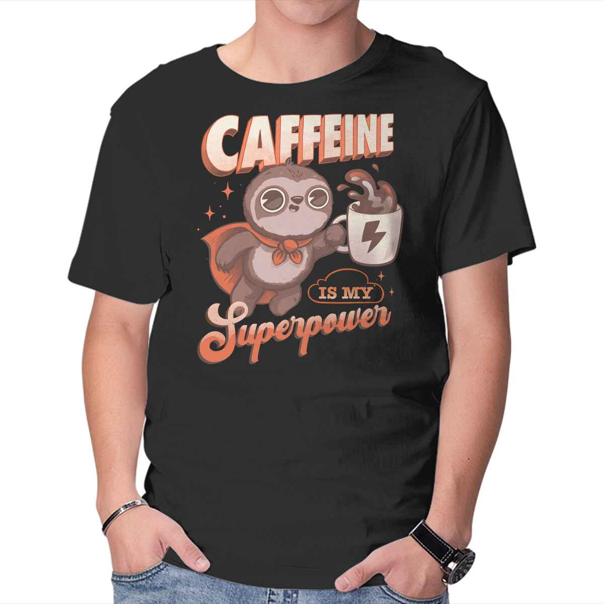 Caffeine Is My Superpower – Coffee Graphic T-Shirt