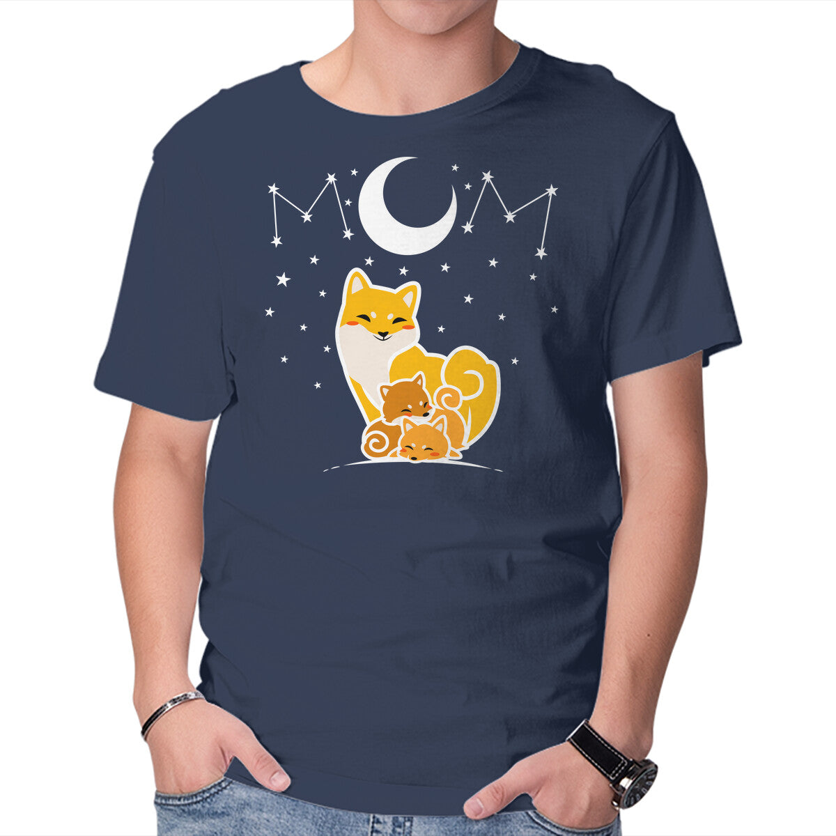 Shiba Inu Mom – Dog Graphic T-Shirt in navy, product display