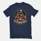 The Lone Bounty Hunter – Sci-Fi Graphic T-Shirt in navy, flat-lay product view