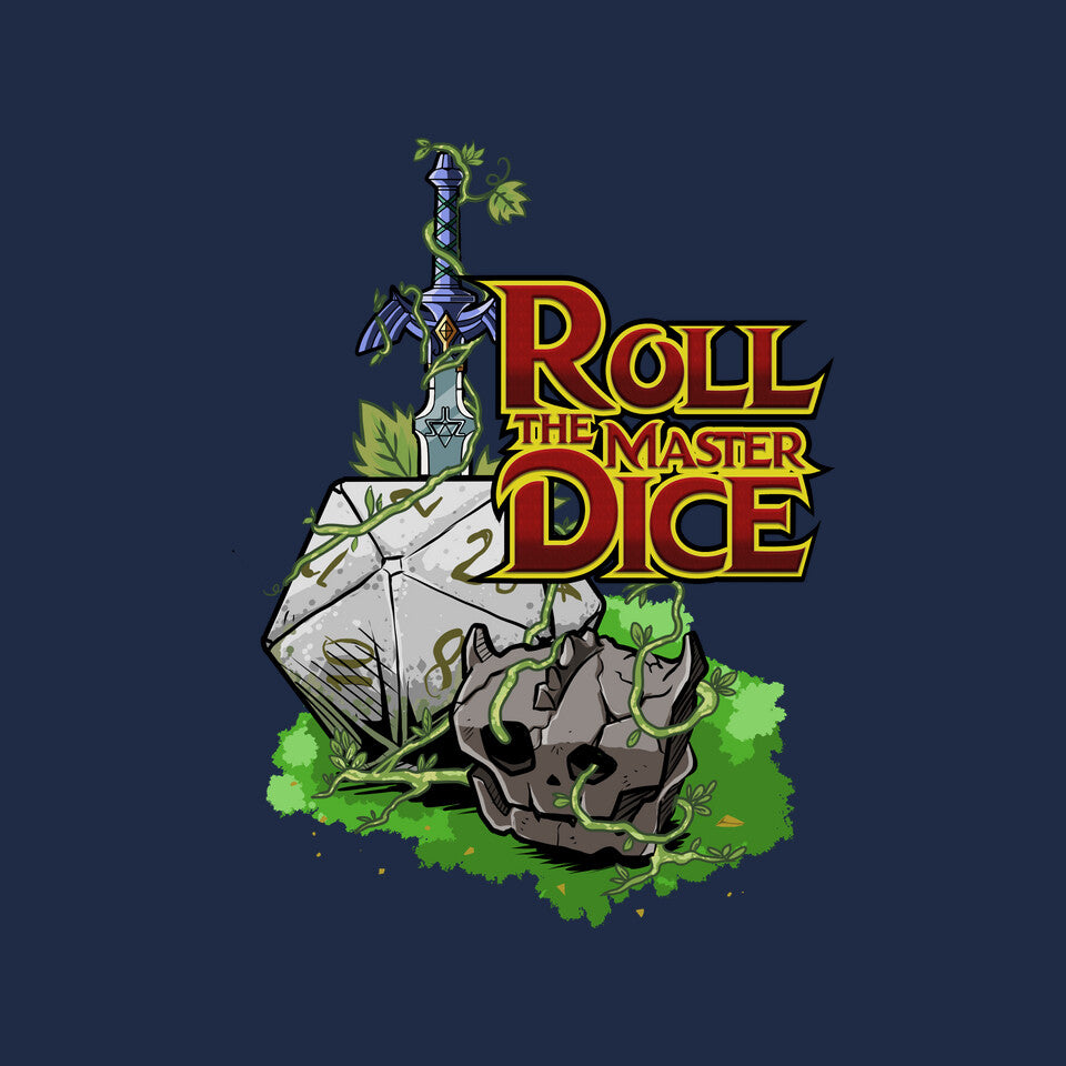 Roll The Master Dice Graphic T-Shirt design artwork for navy graphic T-shirt