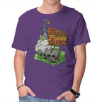 Roll The Master Dice Graphic T-Shirt in purple, product display