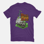 Roll The Master Dice Graphic T-Shirt in purple, flat-lay product view