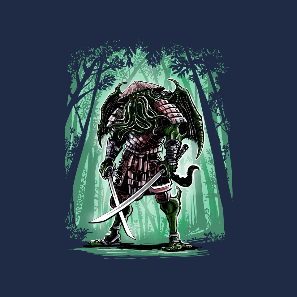Cthulhumurai Graphic T-Shirt design artwork for navy graphic T-shirt