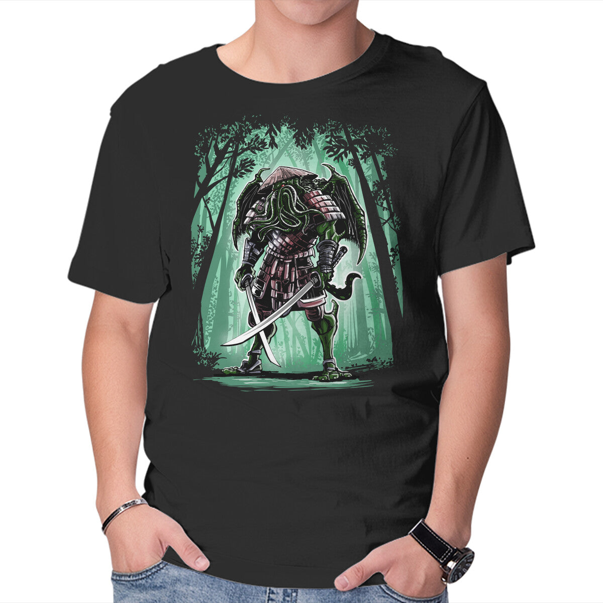 Cthulhumurai Graphic T-Shirt in black, product display
