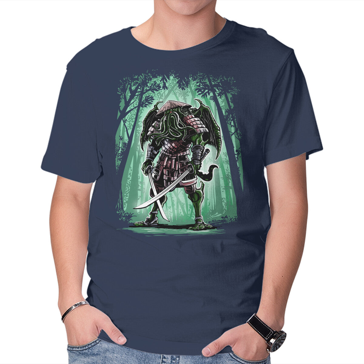 Cthulhumurai Graphic T-Shirt in navy, product display