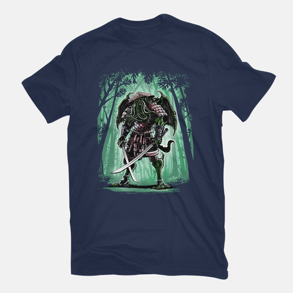 Cthulhumurai Graphic T-Shirt in navy, flat-lay product view