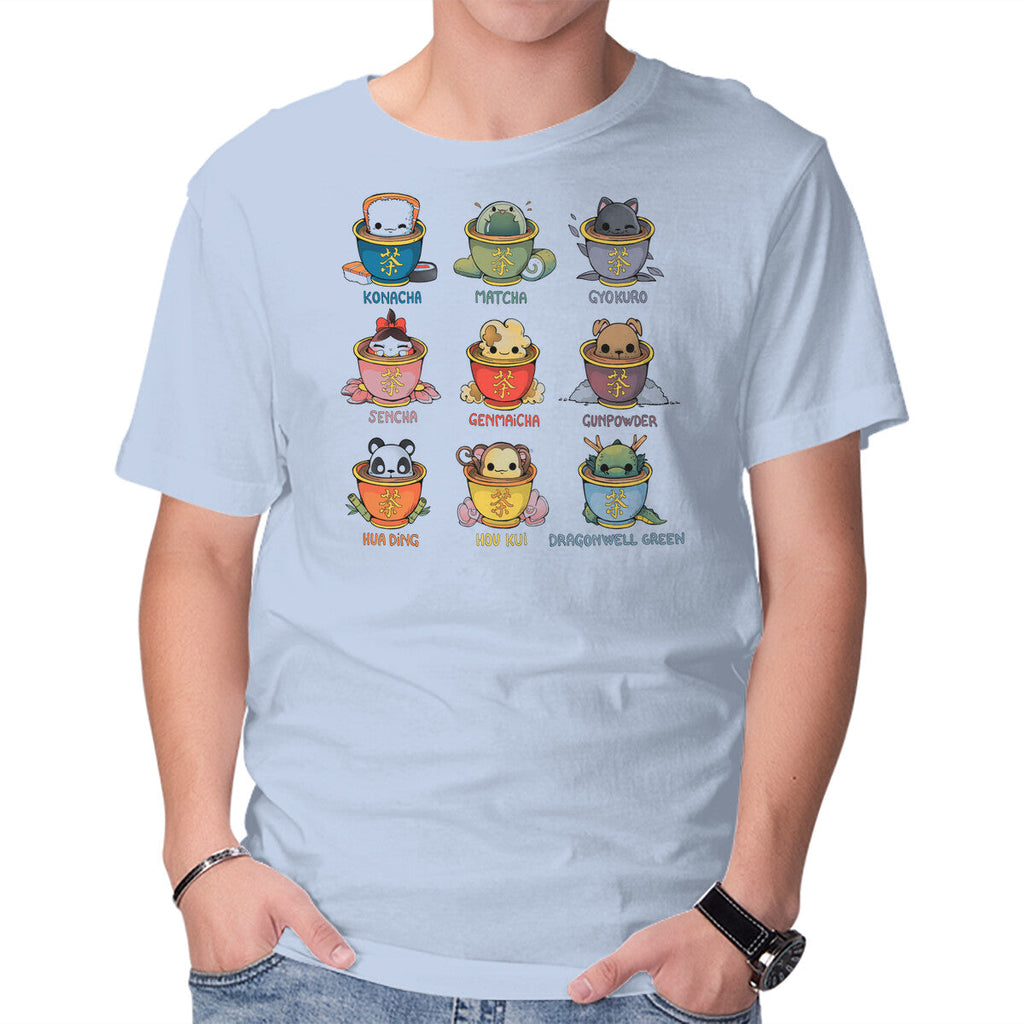 Tea Types – Cat Graphic T-Shirt in blue, product display