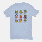 Tea Types – Cat Graphic T-Shirt in blue, flat-lay product view
