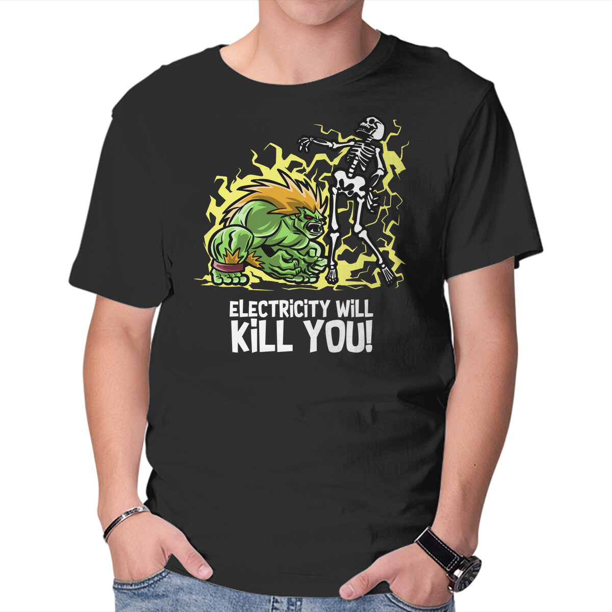 Electricity Will Kill You Graphic T-Shirt in black, product display