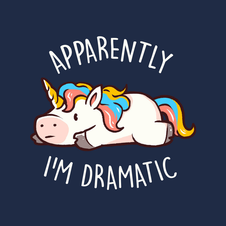 Apparently I'm Dramatic – Animal Graphic T-Shirt design artwork for navy graphic T-shirt