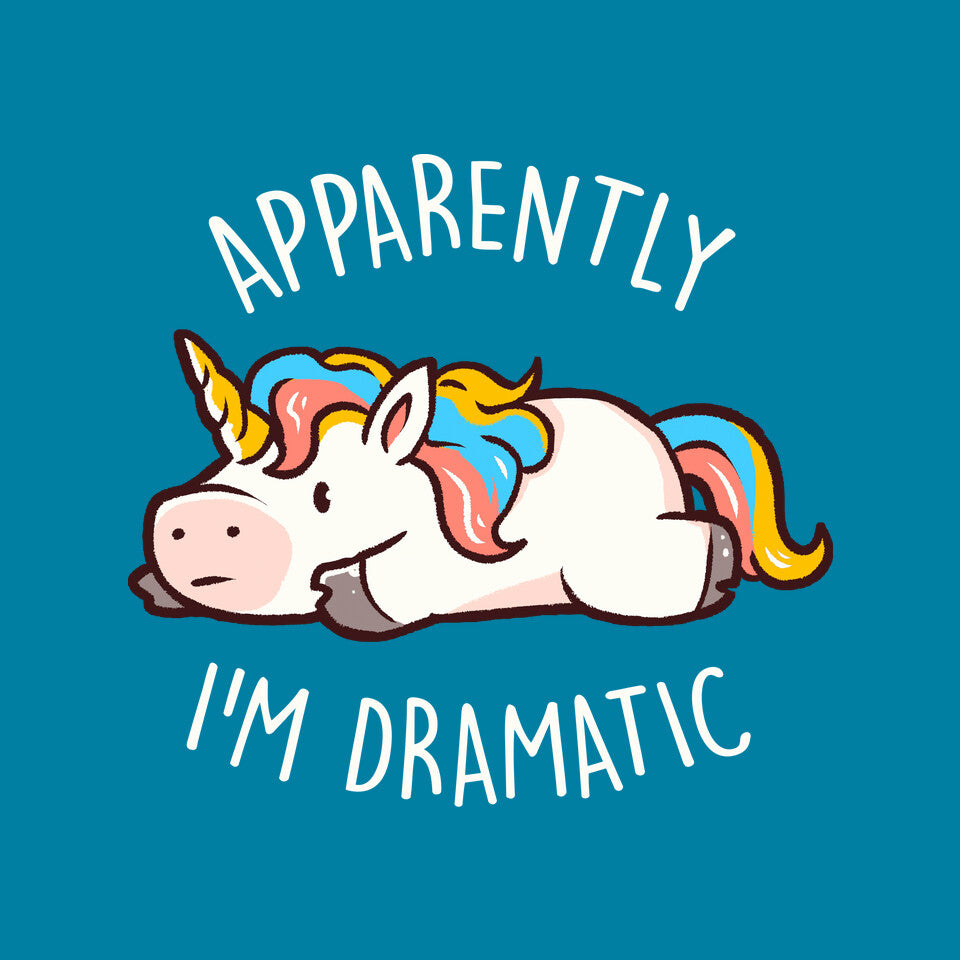 Apparently I'm Dramatic – Animal Graphic T-Shirt design artwork for turquoise graphic T-shirt