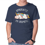 Apparently I'm Dramatic – Animal Graphic T-Shirt in navy, product display