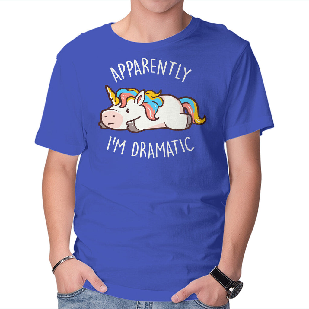 Apparently I'm Dramatic – Animal Graphic T-Shirt in royal blue, product display