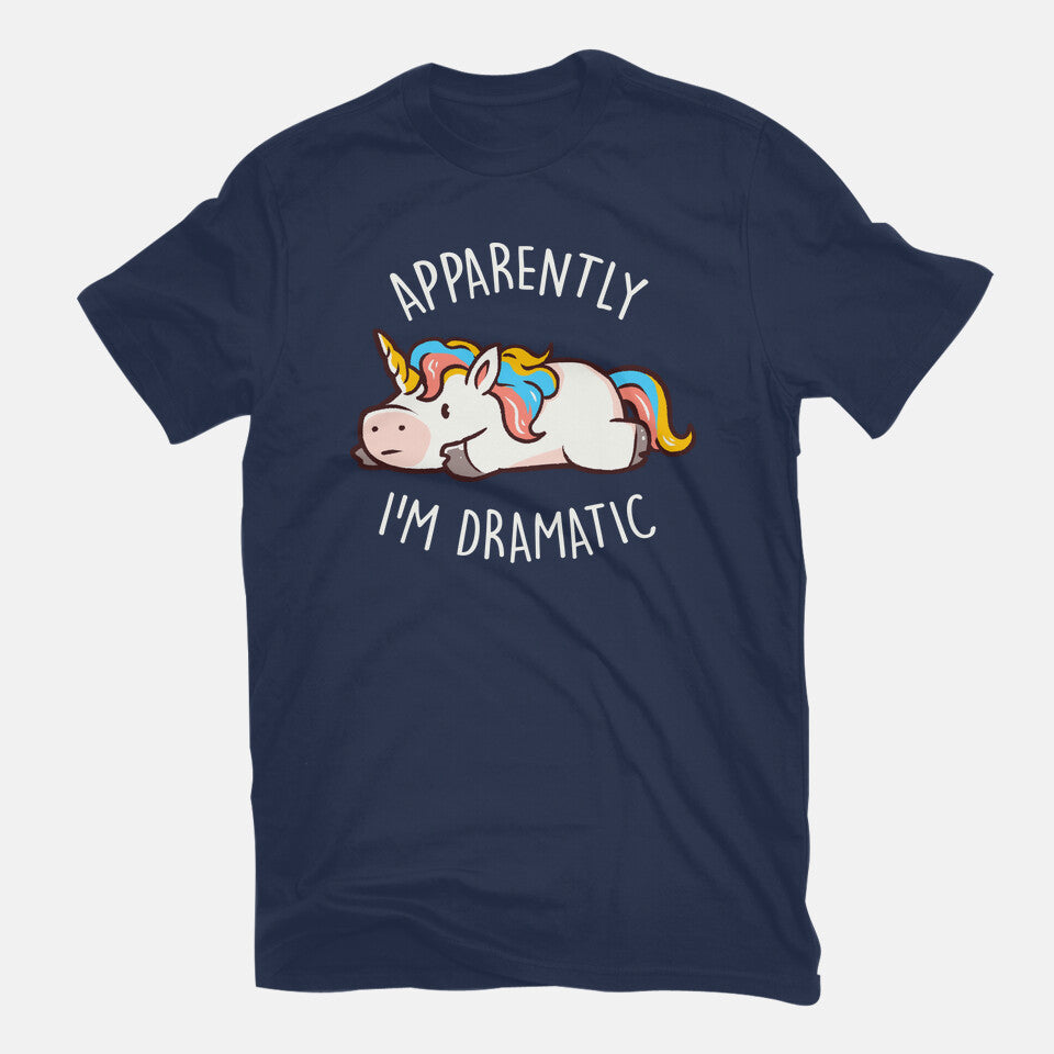 Apparently I'm Dramatic – Animal Graphic T-Shirt in navy, flat-lay product view