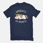 Apparently I'm Dramatic – Animal Graphic T-Shirt in navy, flat-lay product view