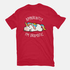 Apparently I'm Dramatic – Animal Graphic T-Shirt in red, flat-lay product view