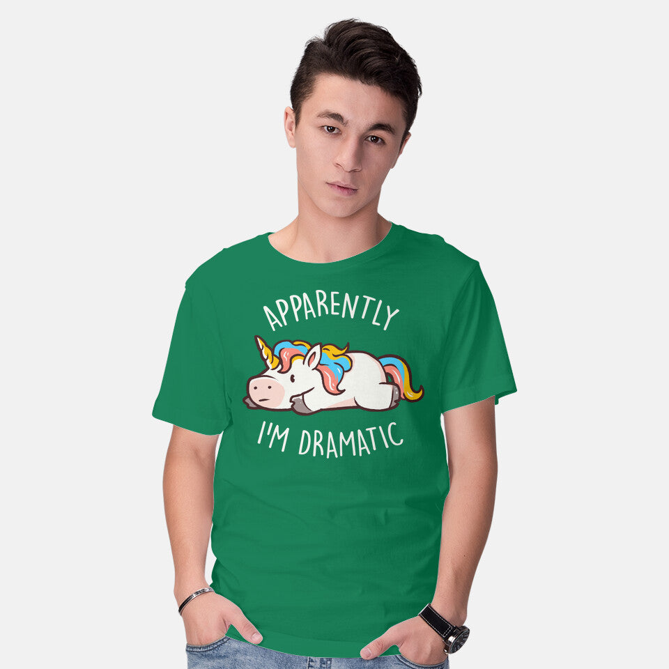 Model wearing green Apparently I'm Dramatic – Animal Graphic T-Shirt