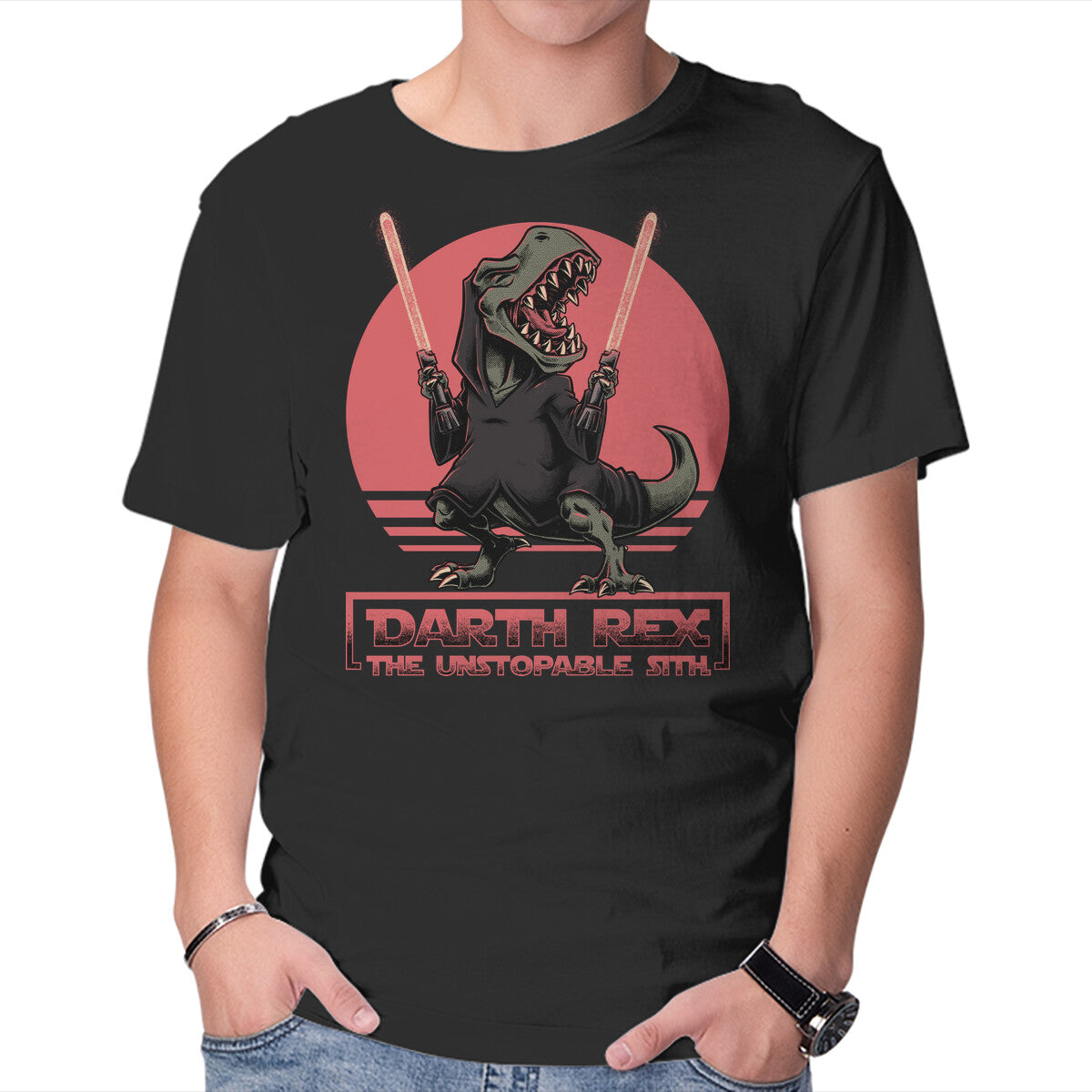 Darth Rex – Sci-Fi Graphic T-Shirt in black, product display