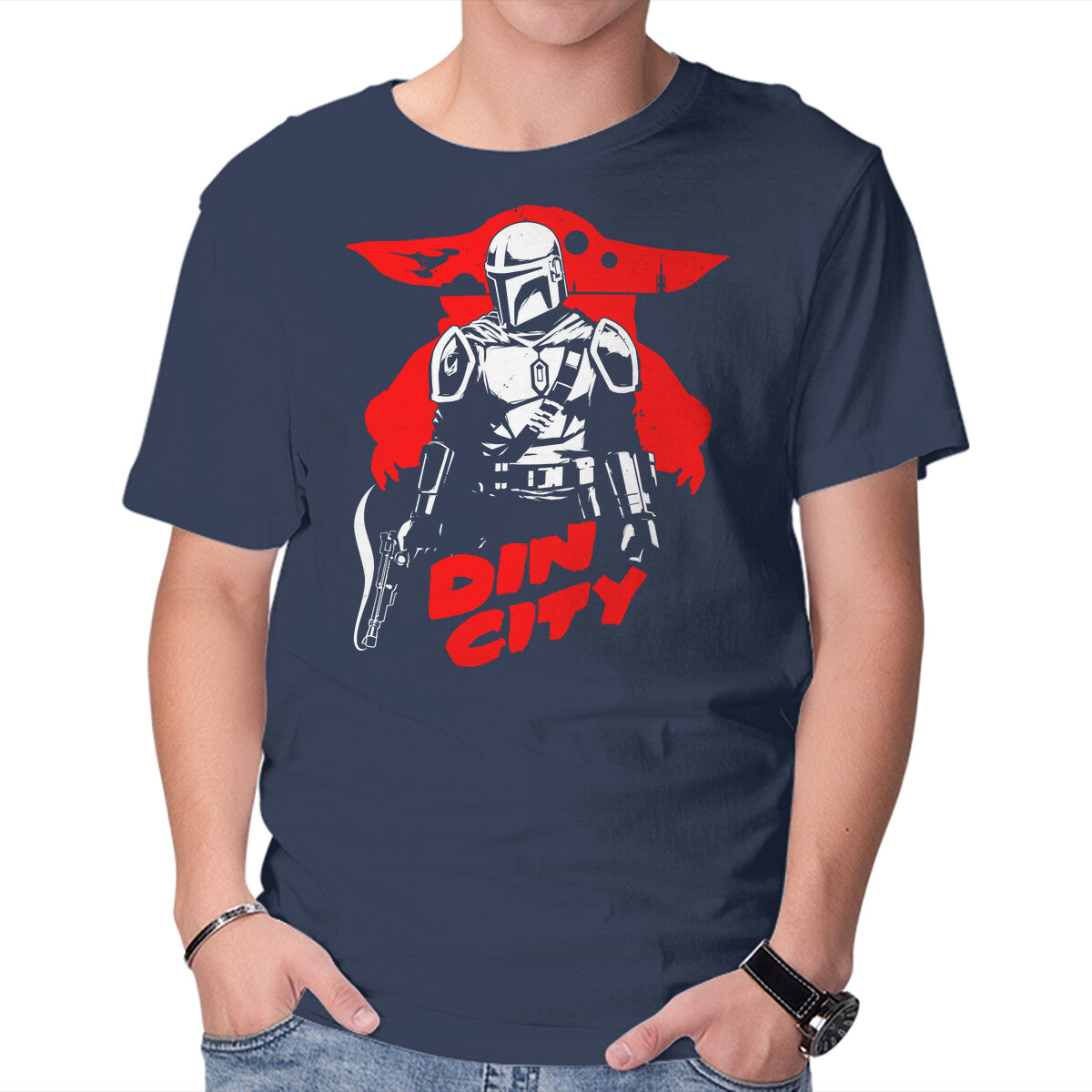 Din City – Sci-Fi Graphic T-Shirt in navy, product display