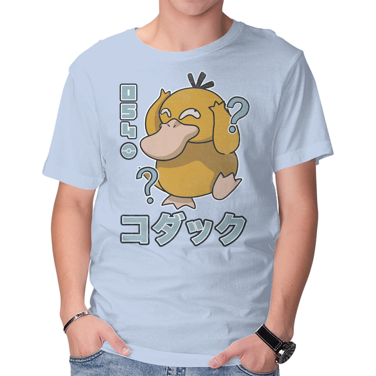 Duck Dance – Anime Graphic T-Shirt in blue, product display
