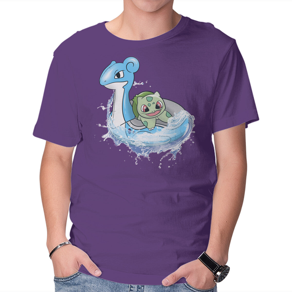 Grass Summer – Anime Graphic T-Shirt in purple, product display