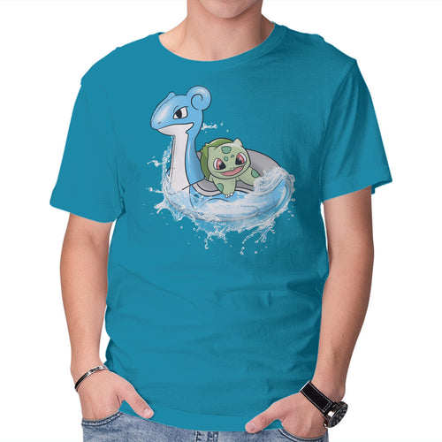 Grass Summer – Anime Graphic T-Shirt in turquoise, product display