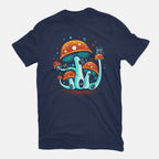 Catland – Cat Graphic T-Shirt in navy, flat-lay product view