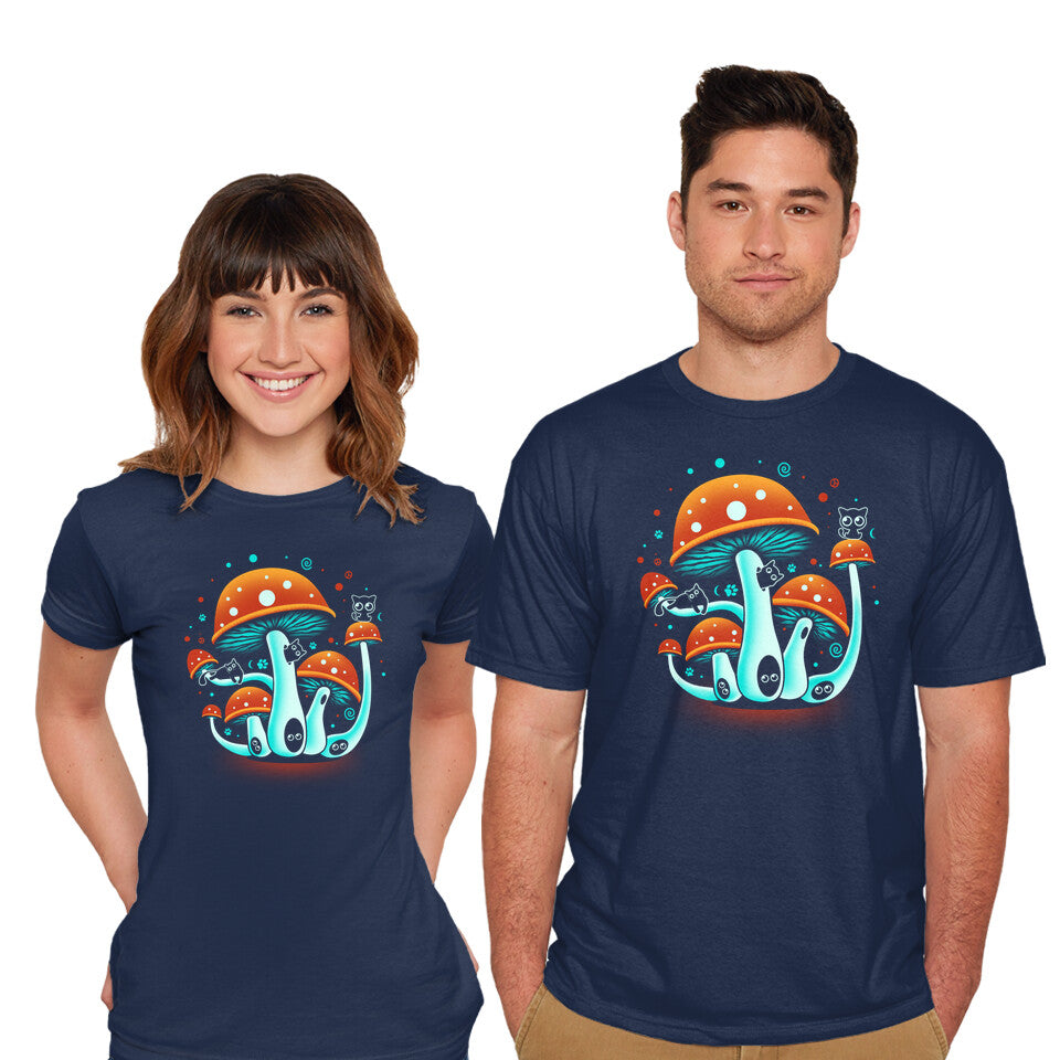Model wearing navy Catland – Cat Graphic T-Shirt